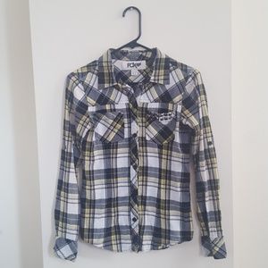 Fox plaid button down shirt